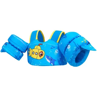 Gogokids Baby Schwimmweste mit Schwimmflügeln für 15-30 kg, EN 13138-1 Zertifizierte Schwimmhilfe für Kinder von 2-6 Jahren, Schwimmnudel für Kleinkinder mit Armflügeln für Pool, Strand & Schwimm