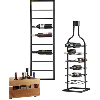Weinregal HEINE HOME, schwarz, B:29cm H:104cm T:29cm, Metall, Regale, Weinregal