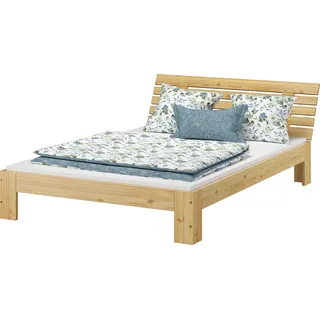 Französisches Bett 140 x 200 Kiefer massiv Bettrahmen Zubehör wählbar V-60.67-14-Tinaohne Zubehör - Naturbelassen