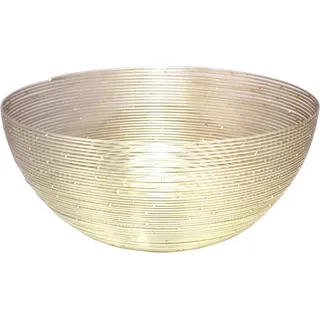 Deko Schale Obstschale Brotkorb rund ø 40 cm in edler Drahtstruktur gold - Gold
