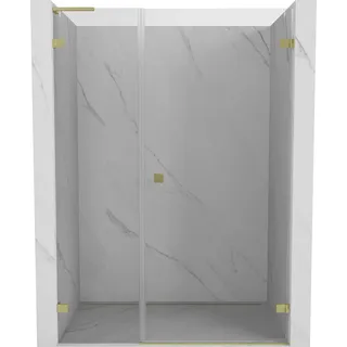 Mexen Lunar-B L Duschdrehtür rechts 145 cm, transparent, gebürstetes Gold - 832SL-145-050-55-00-P