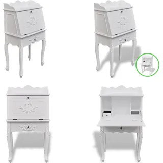 Sekretär aus Holz im französischen Landhaus Stil - Schreibtisch - Schreibtische - Bürotisch - Bürotische - Weiß