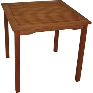 DEGAMO Gartentisch Bistrotisch Holztisch Tisch LAGO 75x75cm quadratisch, Eukalyptus Holz geölt, - Braun