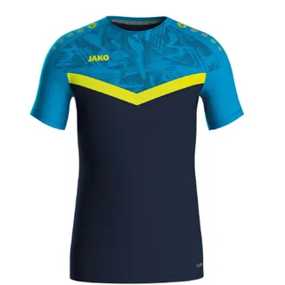 Jako Iconic T-Shirt Damen 914 marine/blau/neongelb 44
