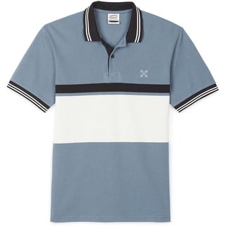 Oxbow N1NIREMO Poloshirt, kurzärmlig, Piqué, gestreift, Herren, Blau (Baltique), S