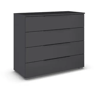 Rauch Möbel Monostar, Kommode, Kommode Schlafzimmer, Kommode, Schubladenkommode, Schlafzimmer Möbel, 4 Schubladen, Farbe Grau metallic, Schwarz, 93x81x42cm