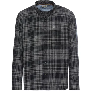 camel active Herren Langarmhemd mit Karomuster Grau, Menswear-XL