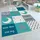 Kinderteppich rechteckig 6 mm Höhe Kurzflor Kinder Design Motiv Mond Sterne Kinderzimmer blau