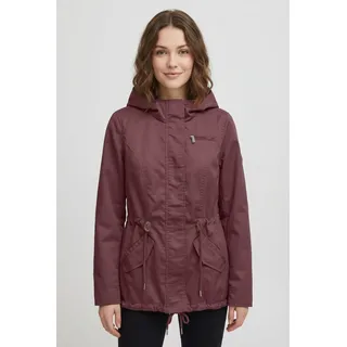 Parka ONLY "ONLLORCA LIFE CANVAS PARKA CC OTW", Damen, Gr. L, rose braun, Web, Obermaterial: 80% Polyester, 20% Baumwolle, unifarben, regular fit hüftlang, Jacken Parka, mit Kordelzug in der Taille