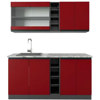 Vicco Küchenzeile R-Line 160 cm Rot/Anthrazit