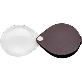 Eschenbach Optik Einschlaglupe Classic mit 3,5X-Vergrößerung und Linsendurchmesser 60 mm - mit Lederetui in Burgunderrot