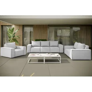 kaiser möbel Gartenmöbel set 3 2 1 für den Garten, Terrasse, gartenmöbel lounge set Sonne Exclusicve Hellgrau - Hellgrau