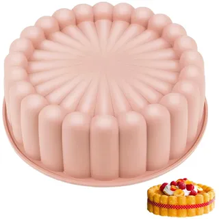 Silikon Backform Rund 20cm (8 Zoll) - Kuchenform für Schichtkuchen, Käsekuchen, Regenbogenkuchen und Brote