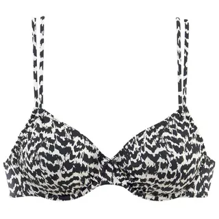 LASCANA Bügel-Bikini-Top Damen schwarz-creme Gr.36 Cup B