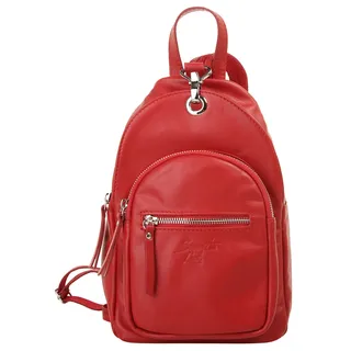 Samantha look Cityrucksack, echt Leder, Made in Italy rot