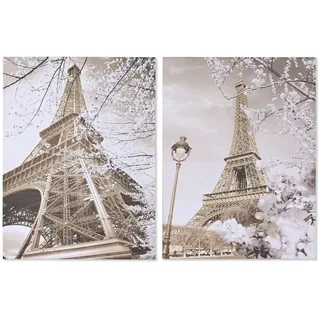 Home ESPRIT Bild weiß schwarz gold Paris Loft 60 x 2,5 x 80 cm (2 Stück)