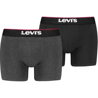 Levi's® Boxershorts, (2er-Pack), mit farbbesetztem Webgummibund Levi's® Grey/black S