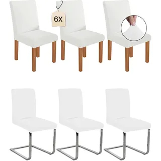 Dmyifan Stretch Stuhlhussen Schwingstühle, Abnehmbarer Waschbarer Stuhlbezüge, Chair Cover für Esszimmer, Hotel, Bankett, Partys Deko, Hochzeit (6, Weiß)