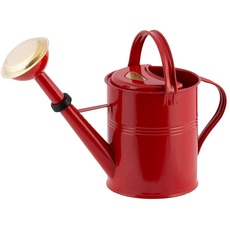 PLINT 5L Watering Can - Modern Style Watering Pot for Indoor and Outdoor House Plants - Coloured Galvanised Powder Coated Steel - Metal Design With Narrow Spout And High Handle - (Red)