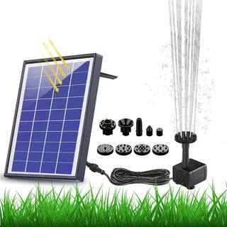 AISITIN Solarbrunnen für Draussen mit 1500 mAh Akku und 10 Fontänenstile | 6,5W Solar Springbrunnen für Außen, Solar Teichpumpe Solar Schwimmender Fontäne Pumpe für Garten,Vogel-Bad,Teich,Wasserspiel