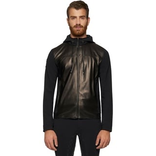 Cavalleria Toscana Jacke Herren Hooded Leather Zip w/ Jersey Inserts FS 2022 Lederjacke Black M