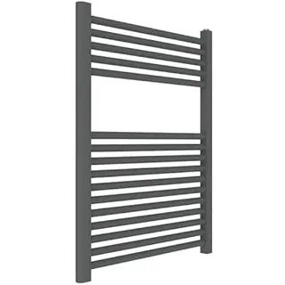 ERCOS Handtuchwärmer Badezimmer Handtuchwärmer Abmessungen 600x770 MM Heizkörper Farbe Grau Eisen Matt, 1/2" Anschlüsse Geliefert mit Montagesatz