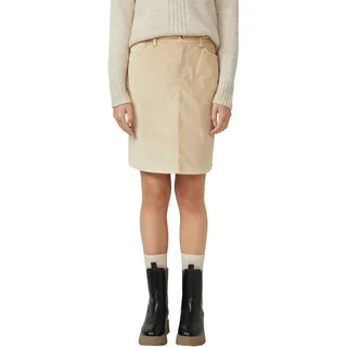 Cordrock S.OLIVER, Damen, Gr. 42, beige (cream beige), Cord, Obermaterial: 42% Polyester, 36% Baumwolle, 20% Viskose, 2% Elasthan, unifarben, regular fit kniefrei, Röcke Cordrock, im Five-Pocket Style