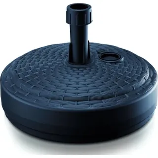 DEUBA® Sonnenschirmständer Poly Rattan Rund bis Ø 26 mm Mast Befüllbar Sonnenschirm Schirmständer Ständer Gartenschirm Balkon Terrasse Garten Schwarz - Grau