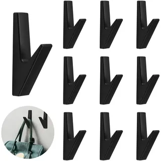 JINTANG 10 Set Garderobenhaken schwarz matt,haken akustikpaneele Schwarz,akustikpaneele garderobe,Wandhaken Garderobenhaken für Bäder,Küchen,Foyers und Flure,capacité de charge jusqu'à 20 kg