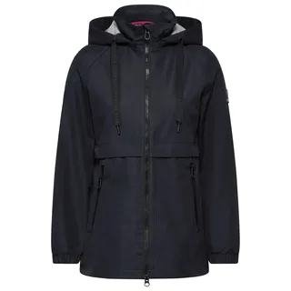 Cecil Damen Trenchjacke Blau uni mit abnehmbarer Kapuze und Reißverschlusstaschen - Blau