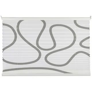 Homeware Plissee , Weiß, Taupe , Textil , Abstraktes , 100x130 cm , Heimtextilien, Vorhänge, Plissees