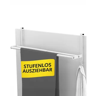 MDCASA Premium Handtuchstange I Handtuchhalter ohne Bohren & verstellbar inkl. Kratzschutz I Stabiler Handtuchhalter Tür für alle gängigen Türen