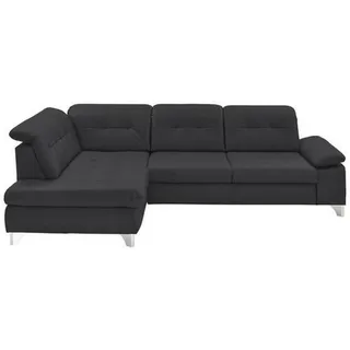 Beldomo Speed Ecksofa , Anthrazit , Metall , Echtleder , Rindleder , Ottomane links, nicht einzeln stellbar, L-Form , 309x211 cm , Goldenes M , Typenauswahl, Bettkasten erhältlich, Fußauswahl, Lederauswahl, Stoffauswahl, Sitzqualitäten, seitenverkehrt erhältlich, Bettfunktion erhältlich, Hocker erhältlich, Rückenfutter , Wohnzimmer, Sofas & Couches, Wohnlandschaften, Ecksofas