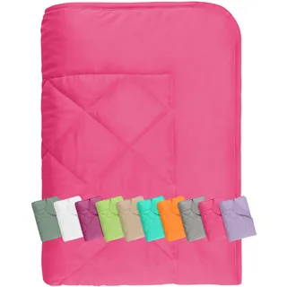 npluseins Sommerdecke 135x200 cm - dünne und leichte Bettdecke für den Sommer – Kühl schlafen – ideal für Camping Outdoor Garten und Gäste - 1180.1542, ca. 135 x 200 cm, pink