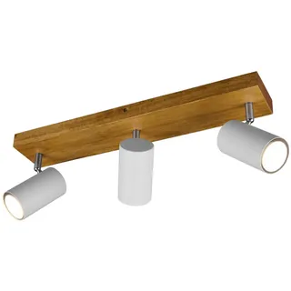 Trio Marley 3-flammig Holz Metall weiß