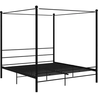 vidaXL Himmelbett Schwarz Metall 180x200 cm - Schwarz