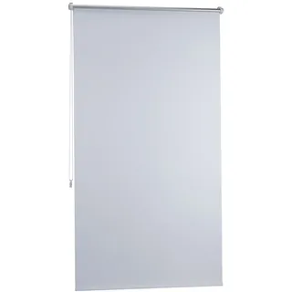 Relaxdays Thermo Verdunklungsrollo, Hitzeschutz, Fenster Seitenzugrollo, Klemmfix ohne bohren, 90x160, Stoff 86 cm, weiß