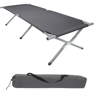 BB Sport Feldbett Klappbett Gästebett Klappbar 190x64x41 cm 180kg grau | Campingbett, Campingliege, Feldliege, Zeltbett, Faltbett, Reisebett, Karpfenliege, Bundeswehr, Militär, Tragbar, Leicht, Zelt