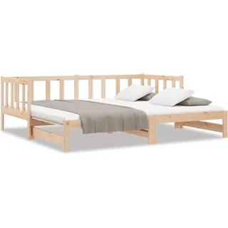 vidaXL Tagesbett Ausziehbar 2x(80x200) cm Massivholz Kiefer - Braun
