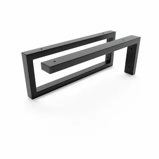 hevva Set Waschtischhalterung 20/25/30/35/40/45 cm | RHEIN-MAIN | Aufsatz-Waschbecken, Schwerlastträger, Wandkonsole, Waschtischplatte Unterbau | (2er Set - Schwarz, 35 cm)