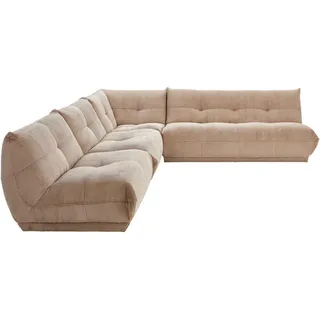 Livetastic Ecksofa , Taupe , Textil , Ottomane rechts, L-Form, einzeln stellbar , 315x285 cm , Made in Eu , Rücken echt, individuell planbar , Wohnzimmer, Sofas & Couches, Wohnlandschaften, Ecksofas