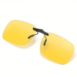 Boolavard Clip-on-polarisierte Nachtsicht-Fahrsonnenbrille mit UV-400-Blocker zum Tragen über einer Korrekturbrille (Gelb)