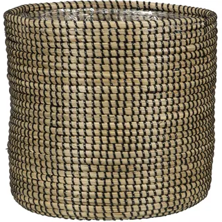 Scheurich Seegras 15, Korbgefäß/Korb-Pflanzgefäß/Korbtopf aus Seegras Farbe: Black, 15 cm Durchmesser, 13 cm hoch, 2,1 l Vol.