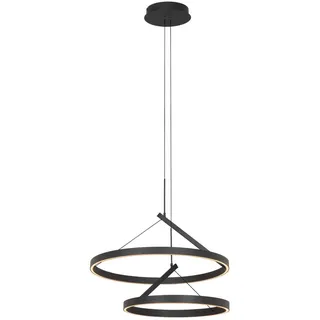 Dieter Knoll Led-Hängeleuchte , Schwarz , Metall , Uni , rund , 150 cm , RoHS, Europäischer Sicherheitsstandard, Ce , 3 Helligkeitsstufen , Lampen & Leuchten, Leuchtenserien