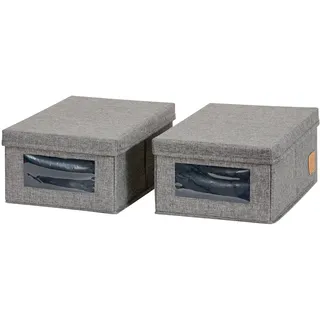 LOVE !T STORE !T Aufbewahrungsbox 34 x 23 x 15 cm 2-tlg. grau