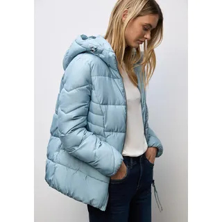 Steppjacke STREET ONE, Damen, Gr. 42, sterling blau, Steppware, Obermaterial: 100% Polyester. Futter: 100% Polyester. Wattierung: 100% Polyester (REPREVE), unifarben, regular fit normal, Jacken Steppjacke, mit Kapuze
