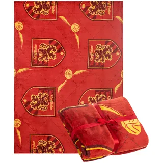 Cerdá Harry Potter Decke, Gryffindor Decke, Quidditch Design, Schlafsofa Decke, Warmes Weiches Fleecedecke, Harry Potter Geschenk, 120 x 160 cm