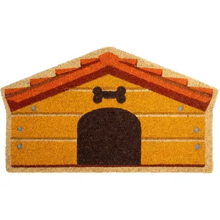 Fisura – Außen-Fußmatte Hundehütte“ aus Kokosfaser mit Rutschfester PVC-Unterseite. Fußmatte in origineller Form. Hunde-Fußmatte. Handbemalt. Maße: 70 cm x 40 cm