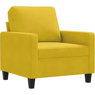 vidaXL Moderner Gelber Samt Sessel mit 60 cm Sitzbreite, 78x77x80 cm, 110 kg Tragfähigkeit - Gelb
