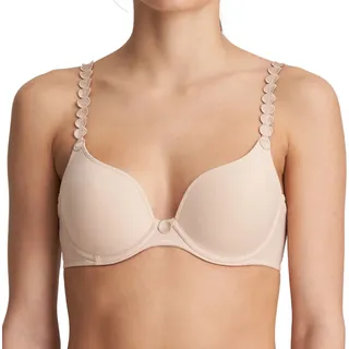 Marie Jo Tom Schalen BH in Herzform Leicht unterlegte nahtlose Cups, Bestickten Träger, - Beige